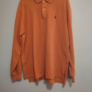 Ralph Lauren Orange Long Sleeve Polo Shirt Casual